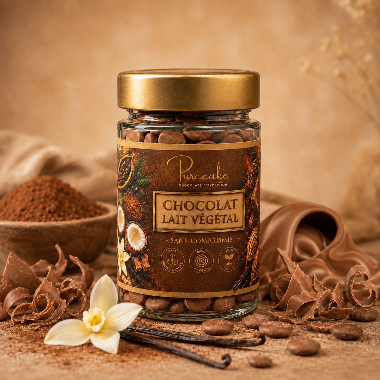 CHOCOLAT BLANC VÉGÉTAL – SANS LACTOSE & SANS SUCRE AJOUTÉ