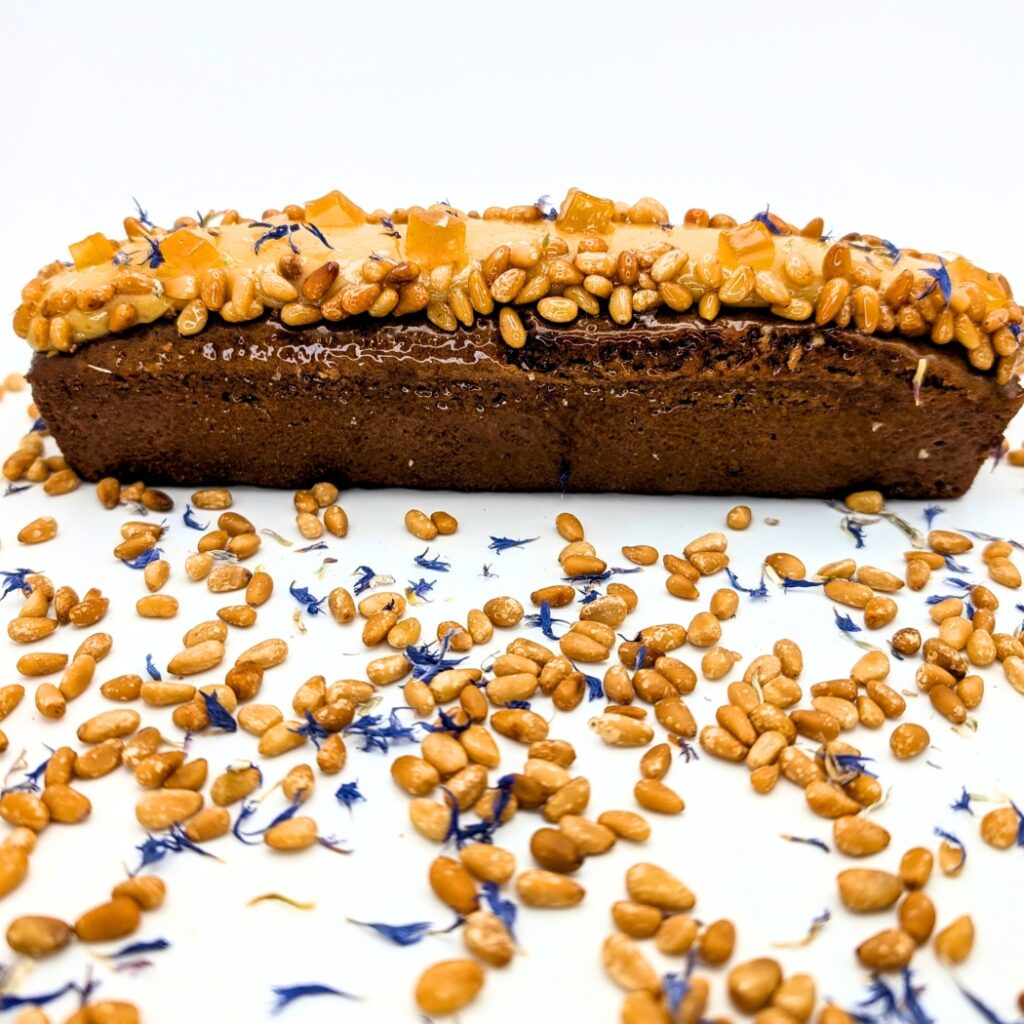 Cake citron passion pignon pin vegan sans gluten