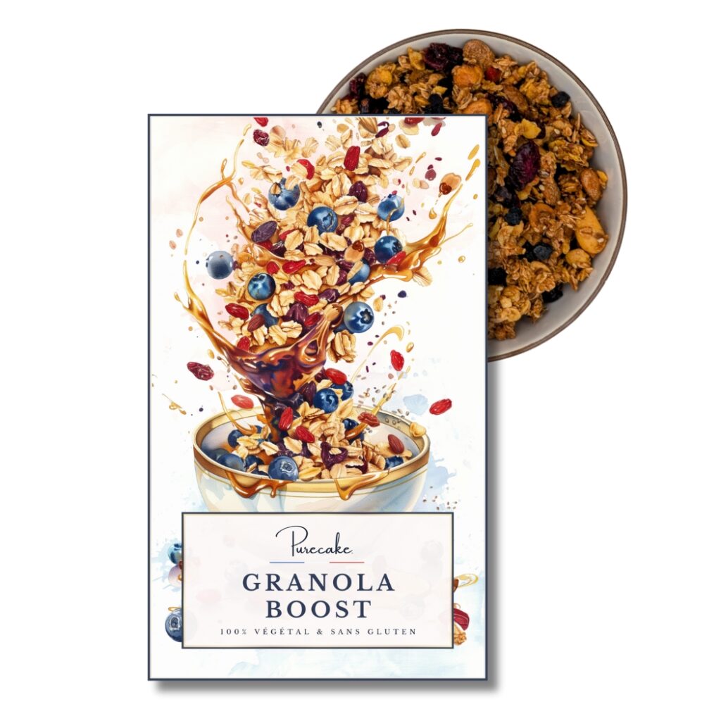 Granola Boost Purecake vegan sansgluten vegetal Haut de gamme